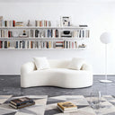 Boneless Curved Chenille Sectional Sofa  Wooden Bazar