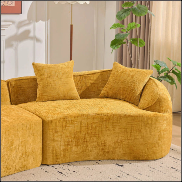 Boneless Curved Compressed Sofa, Creative Nordic-Style Design For Living Room, Comfortable, Soft And Suitable For Multiple Scenarios  Wooden Bazar