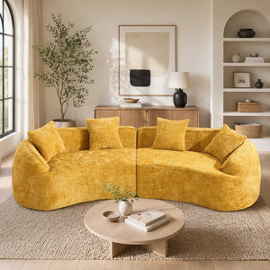 Boneless Curved Compressed Sofa, Creative Nordic-Style Design For Living Room, Comfortable, Soft And Suitable For Multiple Scenarios  Wooden Bazar