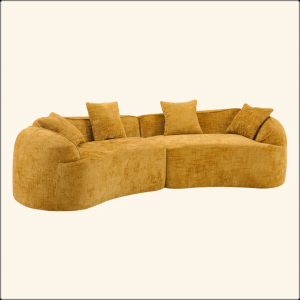 Boneless Curved Compressed Sofa, Creative Nordic-Style Design For Living Room, Comfortable, Soft And Suitable For Multiple Scenarios  Wooden Bazar