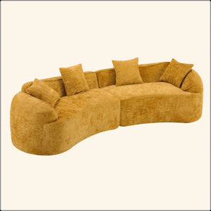 Boneless Curved Compressed Sofa, Creative Nordic-Style Design For Living Room, Comfortable, Soft And Suitable For Multiple Scenarios  Wooden Bazar