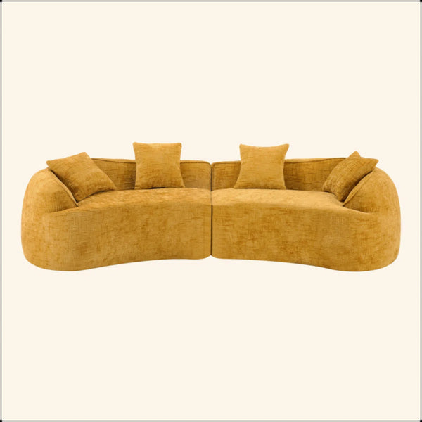 Boneless Curved Compressed Sofa, Creative Nordic-Style Design For Living Room, Comfortable, Soft And Suitable For Multiple Scenarios  Wooden Bazar