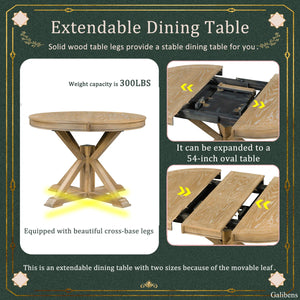 Kelbaggi Modern Round Wooden Dining Set - Wooden Bazar
