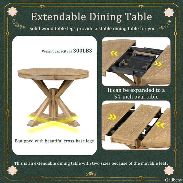 Kelbaggi Modern Round Wooden Dining Set - Wooden Bazar