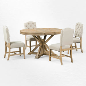 Kelbaggi Modern Round Wooden Dining Set - Wooden Bazar
