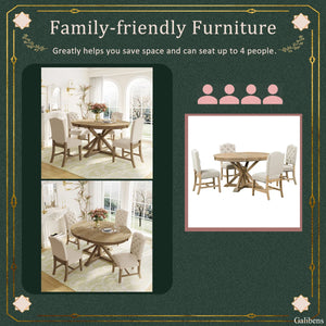 Kelbaggi Modern Round Wooden Dining Set - Wooden Bazar