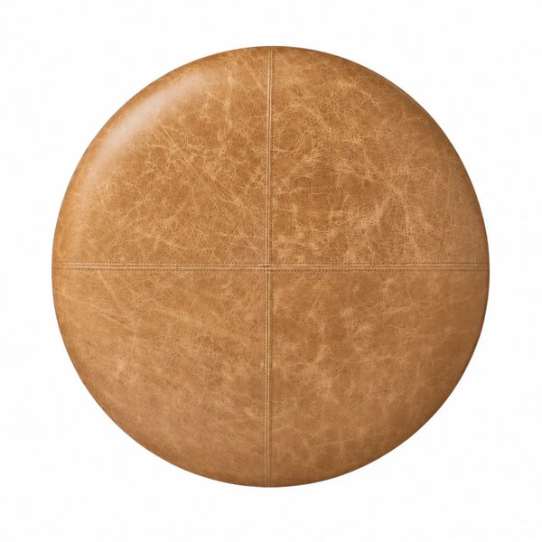 Genuine Leather Upholstered Counter Stool  Wooden Bazar