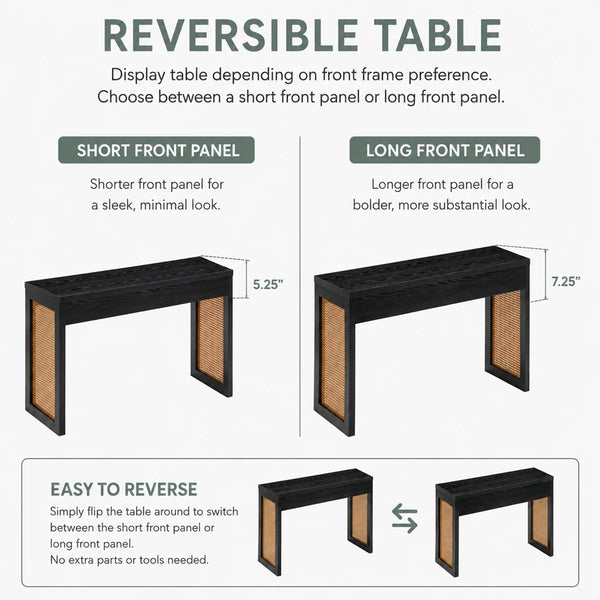 Brandasia Weave Hall Console Table and Desk for Entryway, Living Room & Home Office  Wooden Bazar