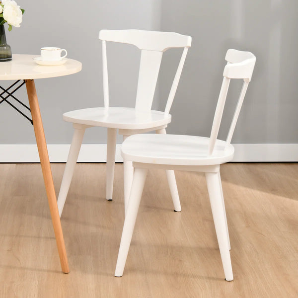Brannagh 19.3" Wide Modern Scandinavian Solid Wood Dining Chair Y-Shaped Backrest (Set of 2)  Wooden Bazar