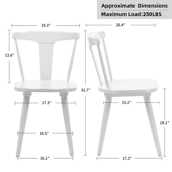 Brannagh 19.3" Wide Modern Scandinavian Solid Wood Dining Chair Y-Shaped Backrest (Set of 2)  Wooden Bazar