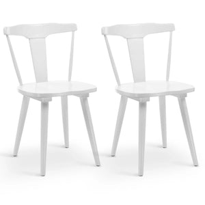 Brannagh 19.3" Wide Modern Scandinavian Solid Wood Dining Chair Y-Shaped Backrest (Set of 2)  Wooden Bazar