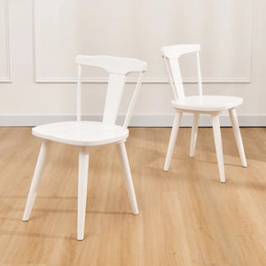 Brannagh 19.3" Wide Modern Scandinavian Solid Wood Dining Chair Y-Shaped Backrest (Set of 2)  Wooden Bazar