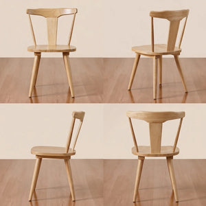 Brannagh 19.3" Wide Modern Scandinavian Solid Wood Dining Chair Y-Shaped Backrest (Set of 2)  Wooden Bazar