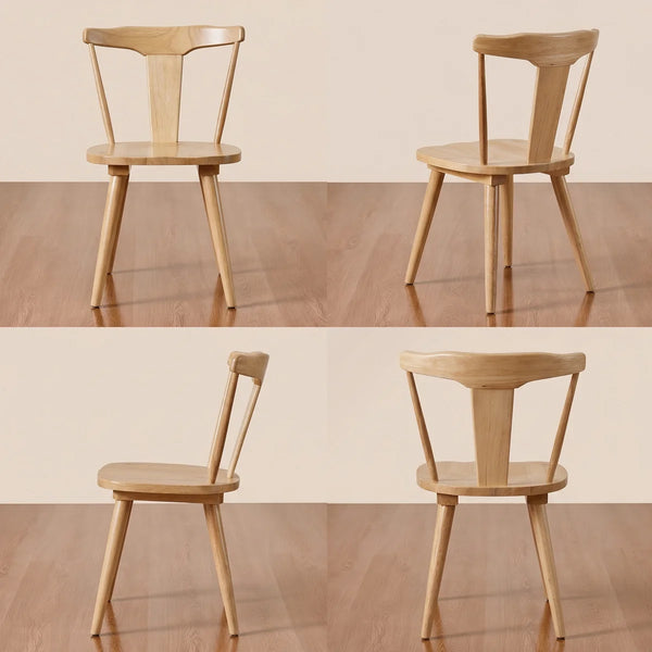 Brannagh 19.3" Wide Modern Scandinavian Solid Wood Dining Chair Y-Shaped Backrest (Set of 2)  Wooden Bazar