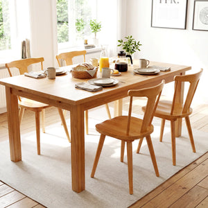 Brannagh 19.3" Wide Modern Scandinavian Solid Wood Dining Chair Y-Shaped Backrest (Set of 2)  Wooden Bazar