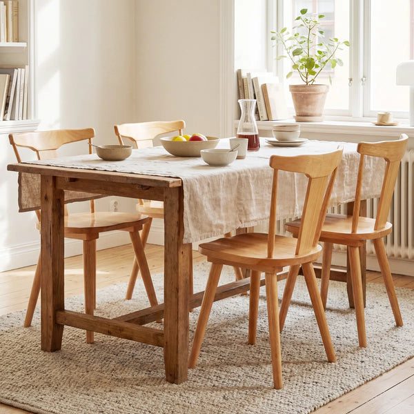 Brannagh 19.3" Wide Modern Scandinavian Solid Wood Dining Chair Y-Shaped Backrest (Set of 2)  Wooden Bazar