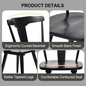 Brannagh 19.3" Wide Modern Scandinavian Solid Wood Dining Chair Y-Shaped Backrest (Set of 2)  Wooden Bazar