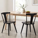 Brannagh 19.3" Wide Modern Scandinavian Solid Wood Dining Chair Y-Shaped Backrest (Set of 2)  Wooden Bazar