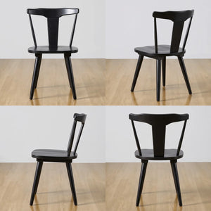 Brannagh 19.3" Wide Modern Scandinavian Solid Wood Dining Chair Y-Shaped Backrest (Set of 2)  Wooden Bazar