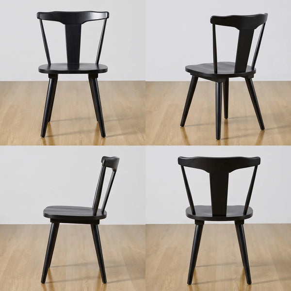 Brannagh 19.3" Wide Modern Scandinavian Solid Wood Dining Chair Y-Shaped Backrest (Set of 2)  Wooden Bazar