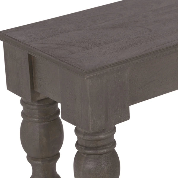 Braydan 56" Solid Wood Console Table with Hand-Turned Legs in Coffee Brown for Entryway & Living Room  Wooden Bazar