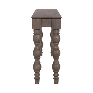 Braydan 56" Solid Wood Console Table with Hand-Turned Legs in Coffee Brown for Entryway & Living Room  Wooden Bazar