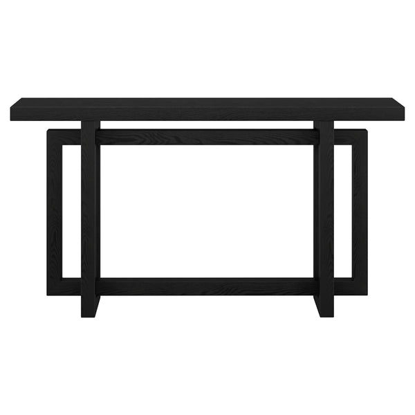 Wide Rectangular Console Table in Alder Brown Finish for Entryway, Hallway & Living Room  Wooden Bazar