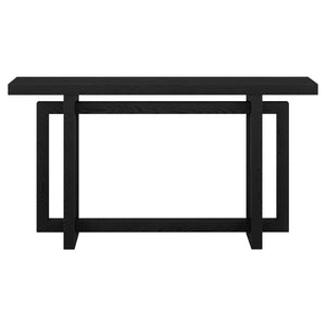 Breslow Rectangular Console Table with Black Grain Finish  Wooden Bazar