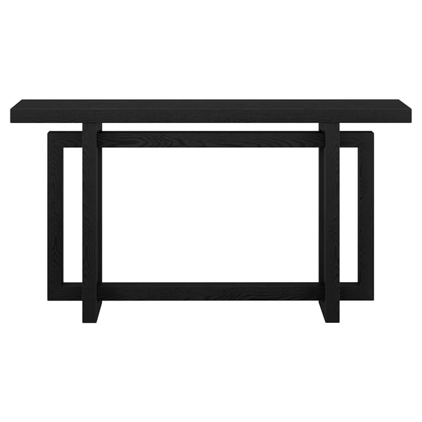 Breslow Rectangular Console Table with Black Grain Finish  Wooden Bazar