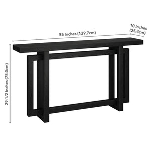 Breslow Rectangular Console Table with Black Grain Finish  Wooden Bazar