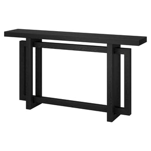 Breslow Rectangular Console Table with Black Grain Finish  Wooden Bazar
