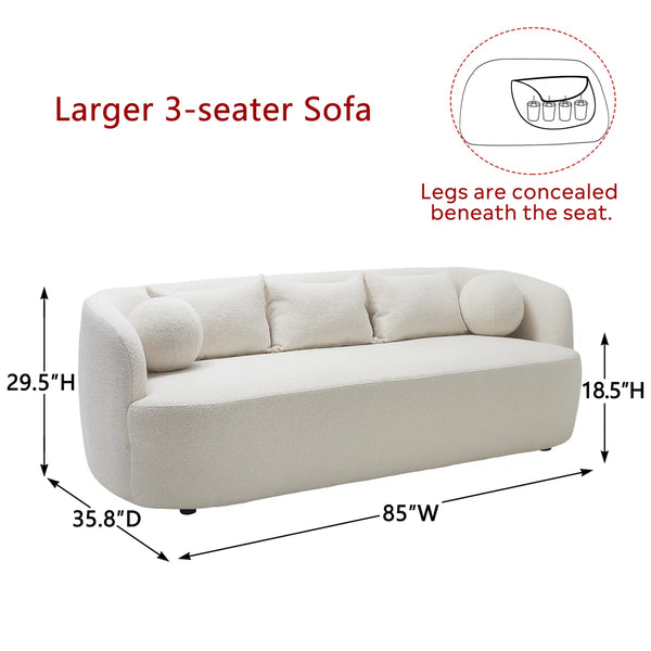 KERVINK Upholstered Sofa - Wooden Bazar