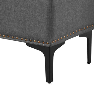 Linen Upholstered Storage Bench - Wooden Bazar