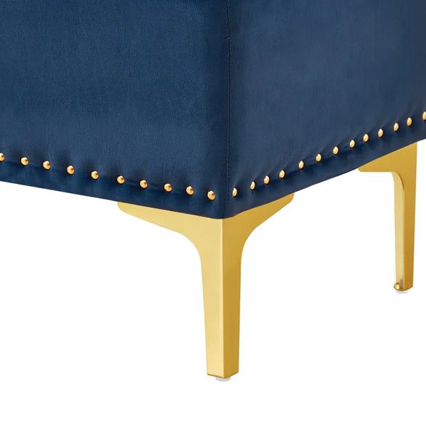 Linen Upholstered Storage Bench - Wooden Bazar