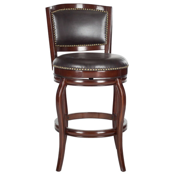 Brockway Swivel 29" Bar Stool  Wooden Bazar