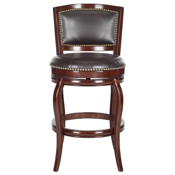 Brockway Swivel 29" Bar Stool  Wooden Bazar