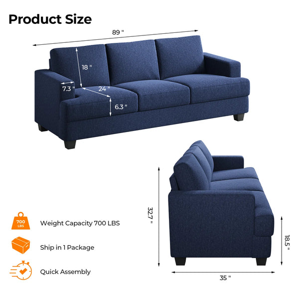 Brooklington Upholstered Sofa  Wooden Bazar