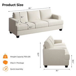Brooklington Upholstered Sofa  Wooden Bazar