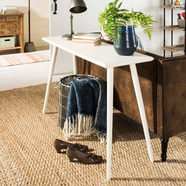 W-Shaped Solid Wood Top Console Table for Entryway, Hallway & Living Room  Wooden Bazar