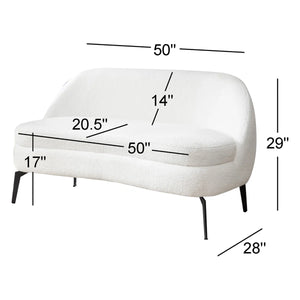 Corduroy Loveseat Small Couch Armless Chair with Rubberwood Legs Wooden Bazar