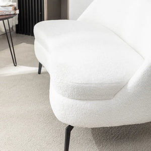 Corduroy Loveseat Small Couch Armless Chair with Rubberwood Legs Wooden Bazar