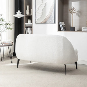 Corduroy Loveseat Small Couch Armless Chair with Rubberwood Legs Wooden Bazar