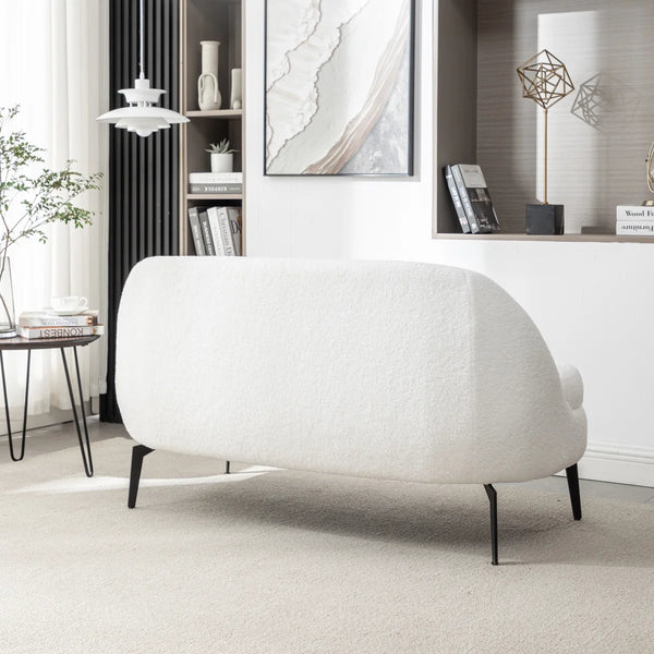 Corduroy Loveseat Small Couch Armless Chair with Rubberwood Legs Wooden Bazar