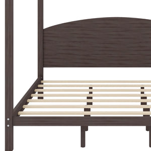 Platform Bed with Headboard and Support Legs - Wooden Bazar