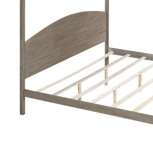 Platform Bed with Headboard and Support Legs - Wooden Bazar