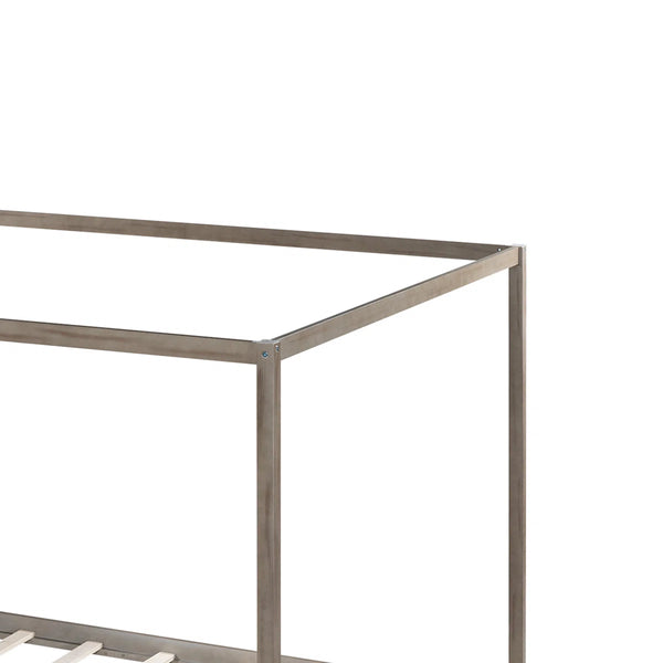 Platform Bed with Headboard and Support Legs - Wooden Bazar