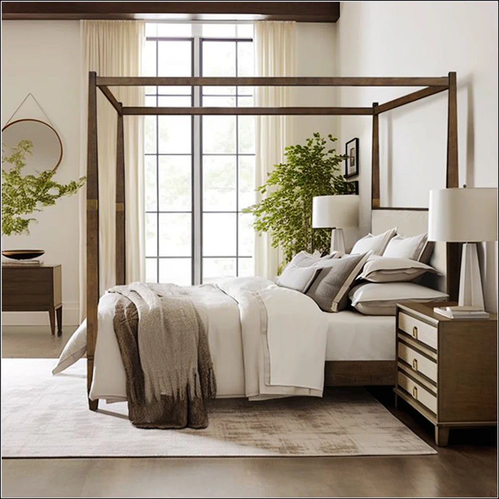 Kenjin Modern Canopy Bed for modern living - Wooden Bazar
