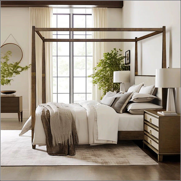 Kenjin Modern Canopy Bed for modern living - Wooden Bazar