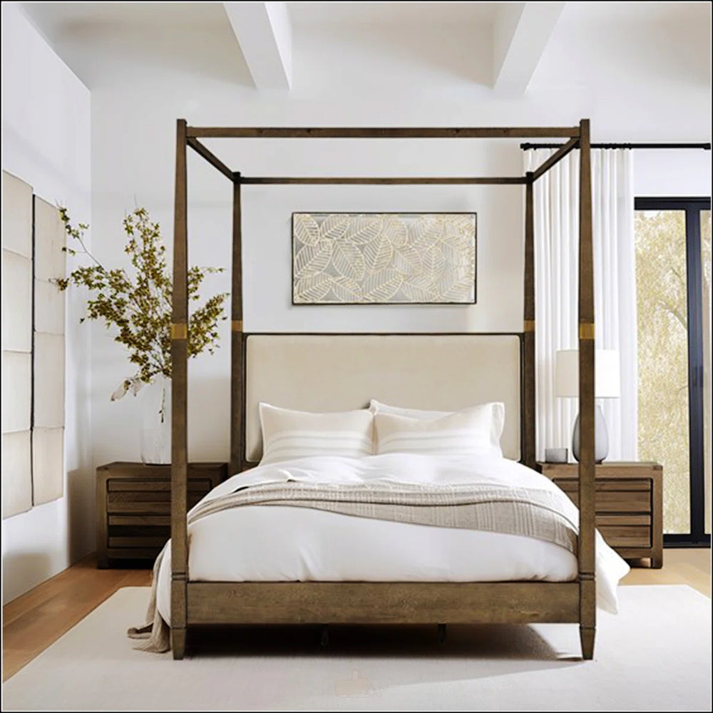 Kenjin Modern Canopy Bed for modern living - Wooden Bazar