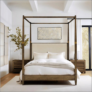 Kenjin Modern Canopy Bed for modern living - Wooden Bazar